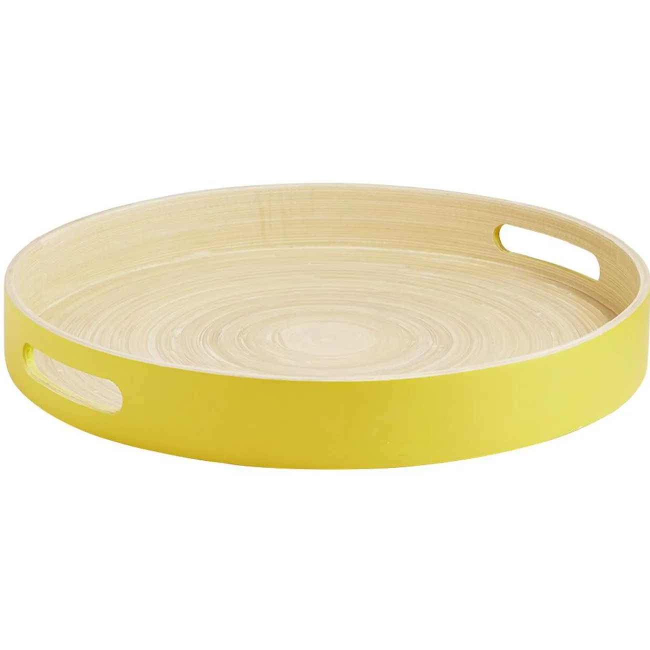 Plateau rond en bambou coloré Ø35 cm|Gifi Clearance