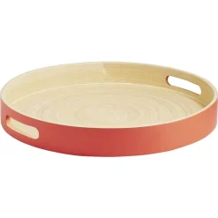 Plateau rond en bambou coloré Ø35 cm|Gifi Clearance