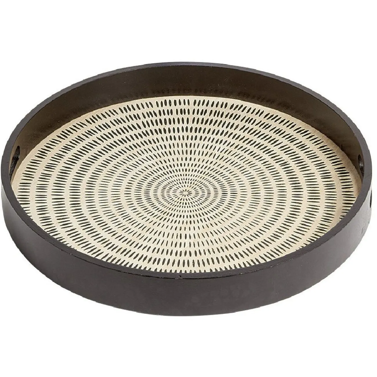 Plateau rond en mdf design noir naturel Ø38 cm|Gifi New