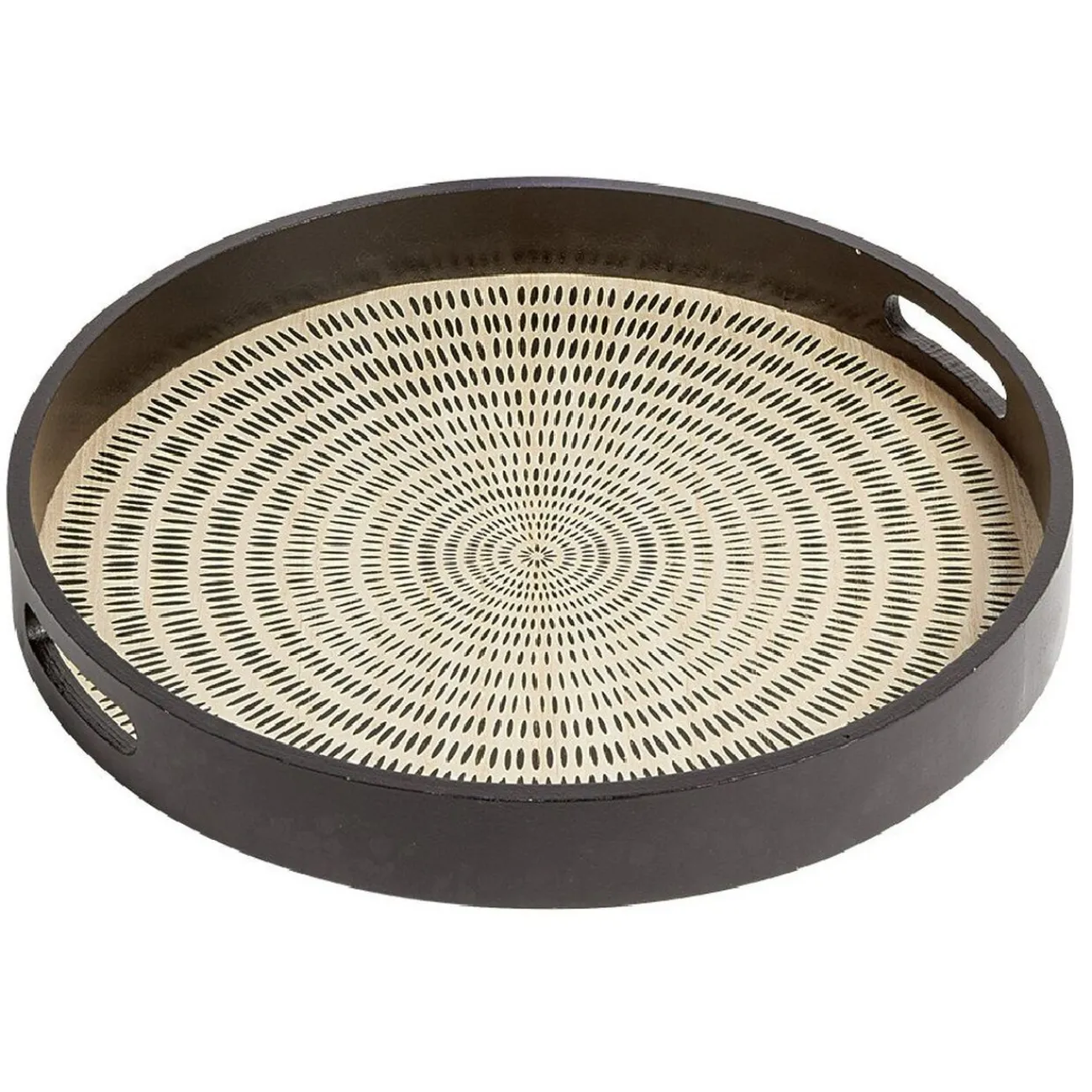 Plateau rond en mdf design noir naturel Ø38 cm|Gifi New
