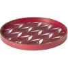 Plateau rond inspiration orientale en métal et bois rouge ou gris|Gifi Best