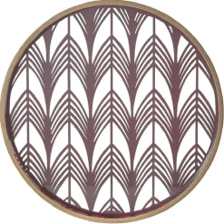 Plateau rond inspiration orientale en métal et bois rouge ou gris|Gifi Best