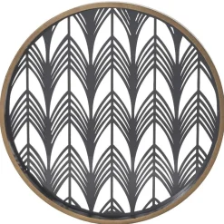 Plateau rond inspiration orientale en métal et bois rouge ou gris|Gifi Best