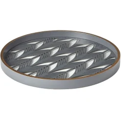 Plateau rond inspiration orientale en métal et bois rouge ou gris|Gifi Best