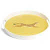 Plateau rond léopard mélaminé jaune Ø34,5xH4,1cm Vaisselle Et Accessoires De Table