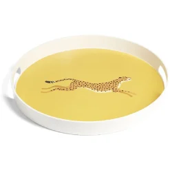 Plateau rond léopard mélaminé jaune Ø34,5xH4,1cm Vaisselle Et Accessoires De Table