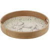Plateau rond naturel motif éléphant|Gifi Clearance