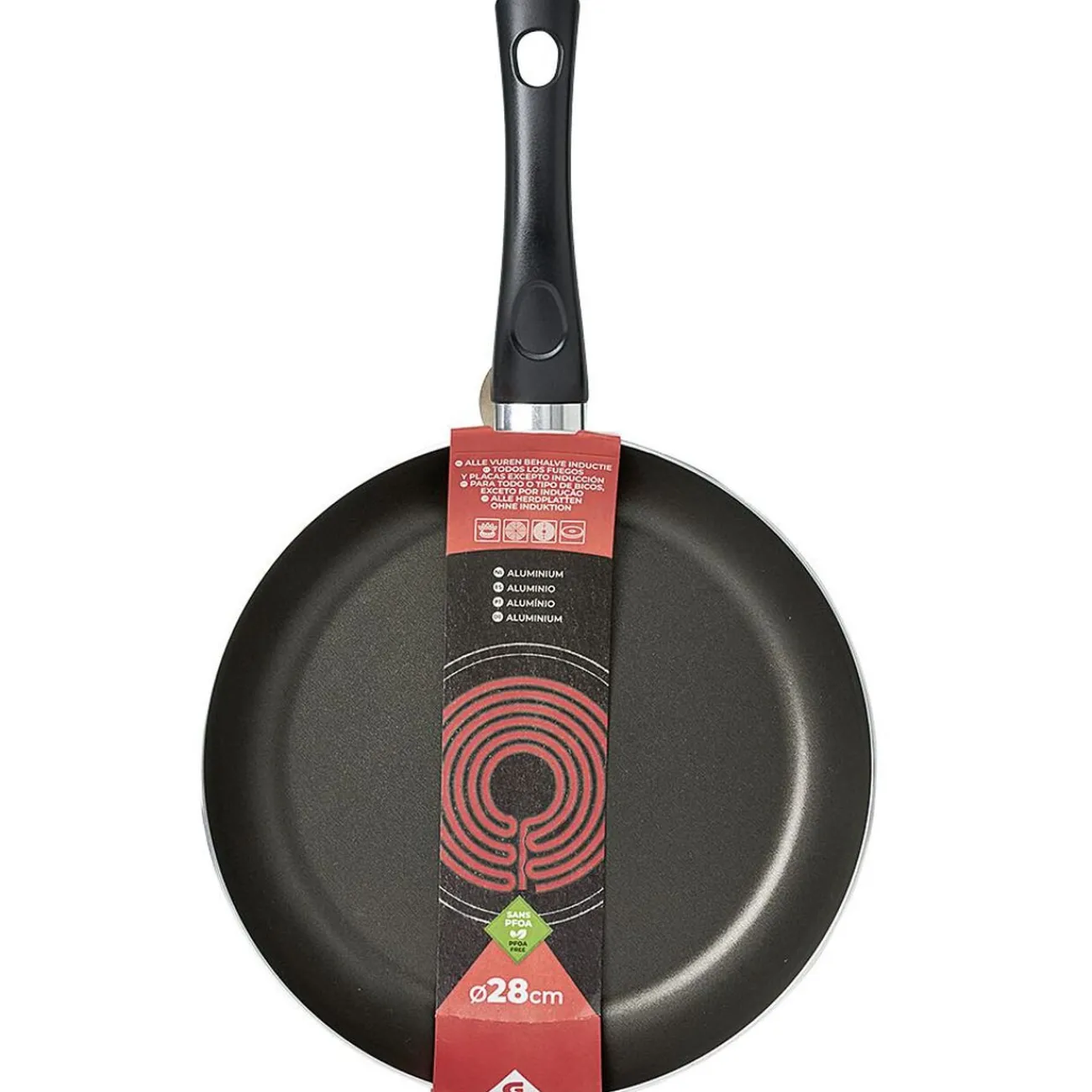 New Poêle aluminium noir et rouge Ø28cm Cuisson