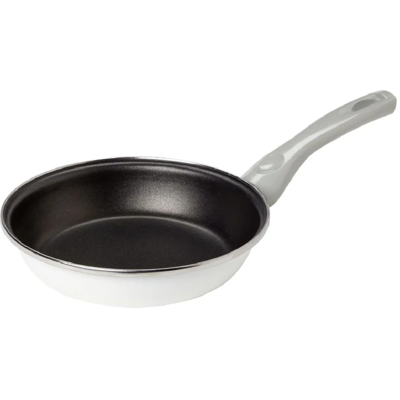 Discount Poêle anti adhérente acier émaillé noir et blanc Ø20cm Cuisson