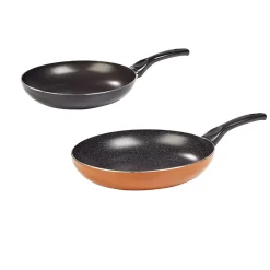 Poêle effet pierre noire et orange x2 Cuisson