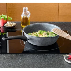 Hot Poêle sauteuse Tefal Mineralia Force aluminium moucheté gris noir ø 26 cm Cuisson