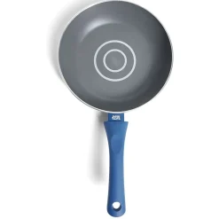 Outlet Poêle tous feux Ø28cm aluminium gris et bleu Cuisson