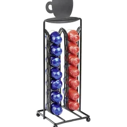 Sale Porte capsules à café en métal design tasse noir Rangement De Cuisine