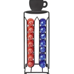 Sale Porte capsules à café en métal design tasse noir Rangement De Cuisine