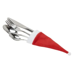 Hot Porte couverts en forme de bonnet de Noël x4 Rangement De Cuisine