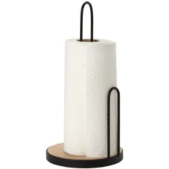 Outlet Porte essuie-tout métal et bambou Rangement De Cuisine