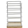 New Porte ustensiles de cuisine en métal avec socle en bambou Rangement De Cuisine