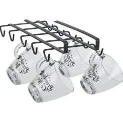 Hot Porte-mugs avec 10 crochets en métal noir - L28xl.14xH.5.5cm Rangement De Cuisine