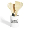 Pot à ustensiles dolomite blanc Ø10xH13,2cm Rangement De Cuisine