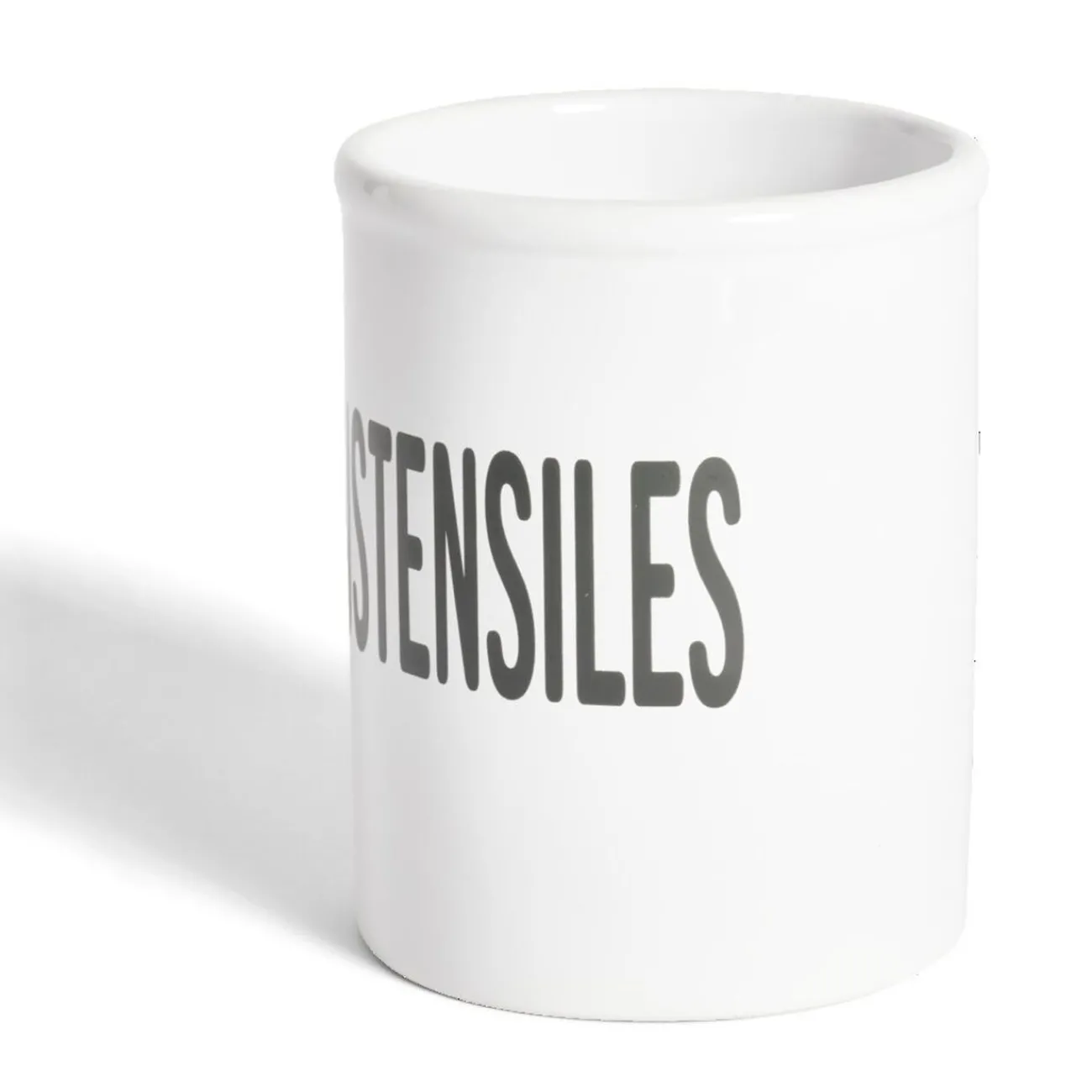 Pot à ustensiles dolomite blanc Ø10xH13,2cm Rangement De Cuisine