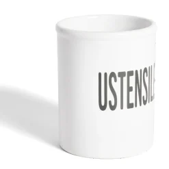 Pot à ustensiles dolomite blanc Ø10xH13,2cm Rangement De Cuisine