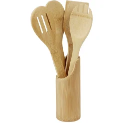 Best Pot avec 4 ustensiles de cuisine en bambou Préparation Culinaire