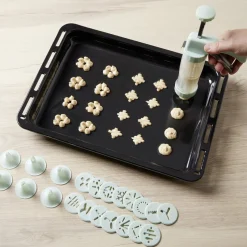 Hot Presse à biscuits sucrés/salés 16 disques et 6 douilles Préparation Culinaire