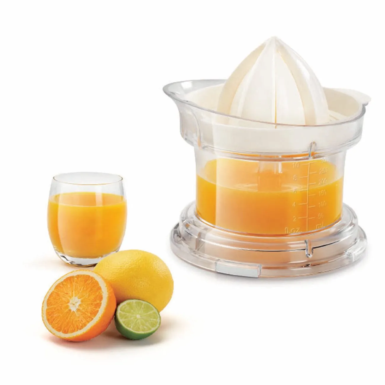 Hot Presse agrumes Metaltex transparent couvercle blanc 2 cônes Préparation Culinaire