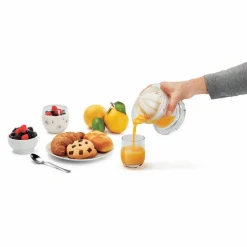 Hot Presse agrumes Metaltex transparent couvercle blanc 2 cônes Préparation Culinaire