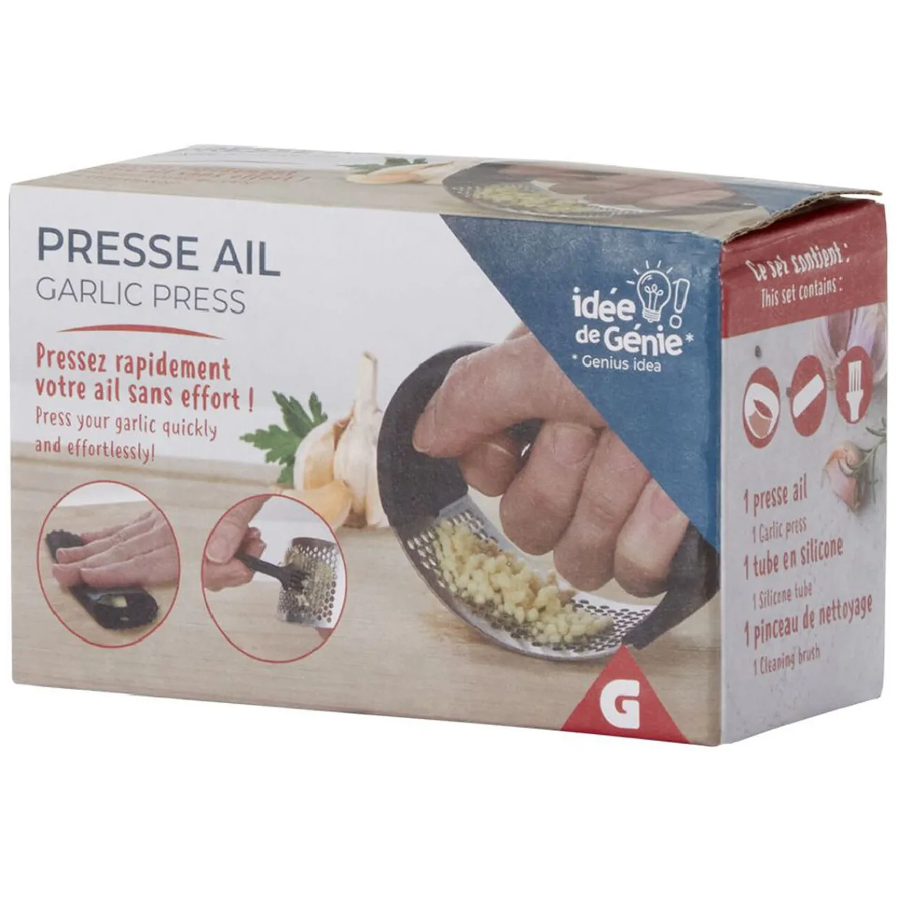 Online Presse ail en inox avec brosse de nettoyage Préparation Culinaire