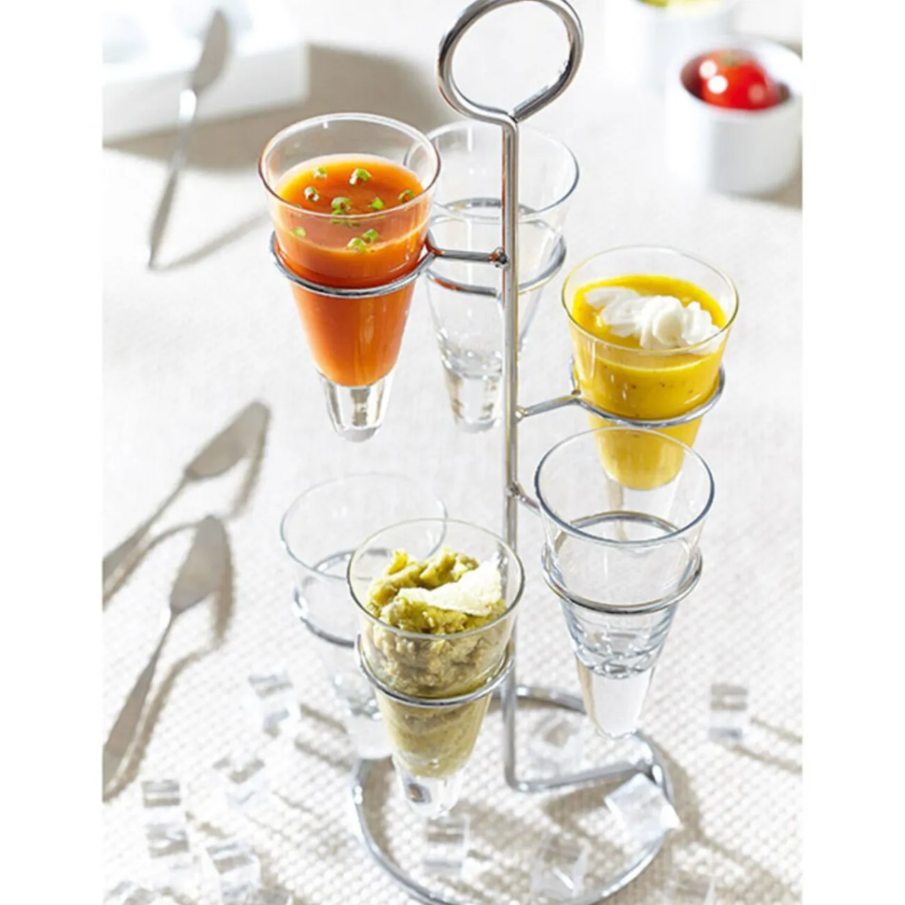 Présentoir et 6 verrines coniques|Gifi