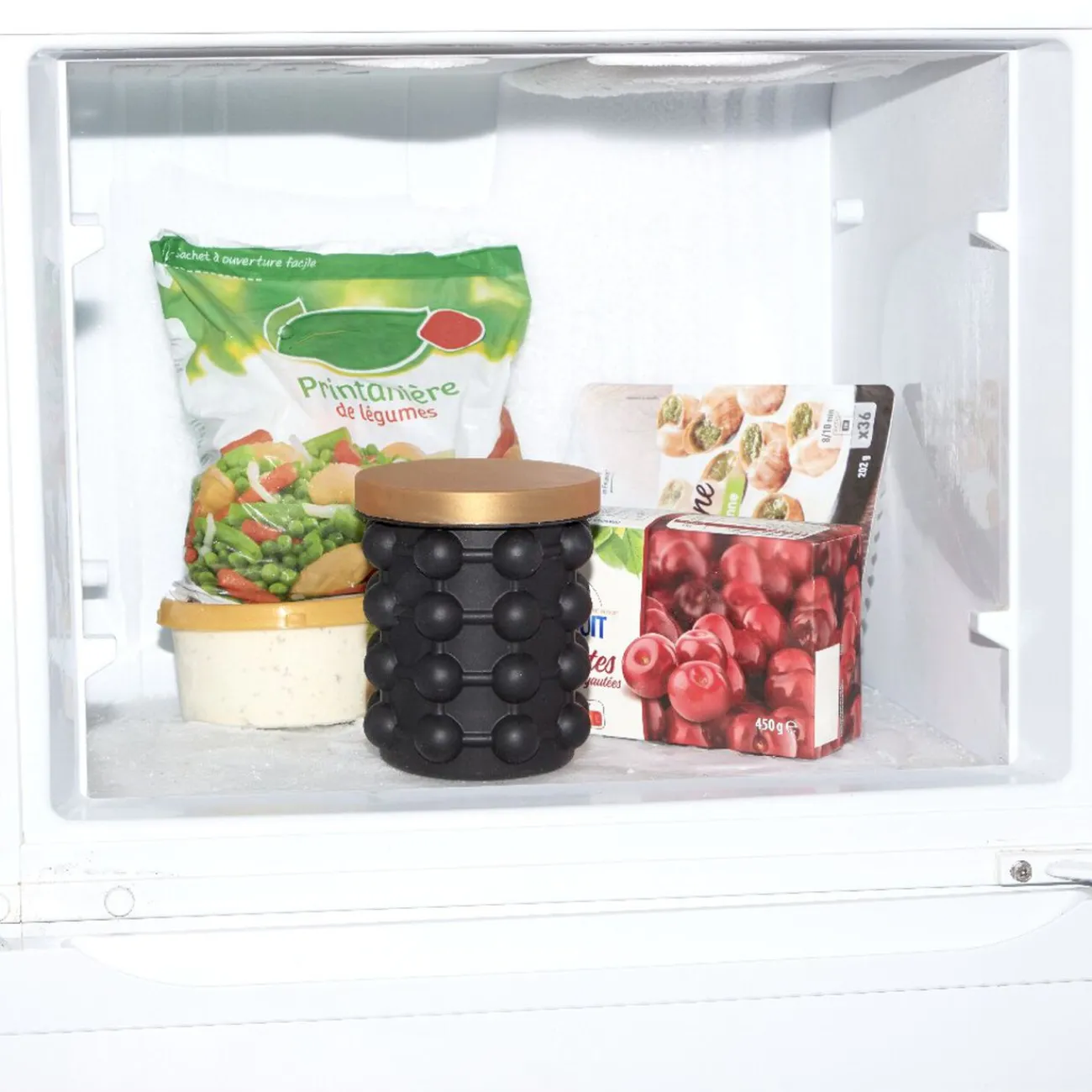 Rafraîchisseur de bouteille bac à glaçons 2en1 noir et doré|Gifi Best