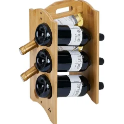 Sale Range bouteille vertical 6 emplacements bambou 40x20xH17,8cm Rangement De Cuisine