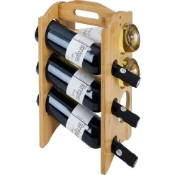 Sale Range bouteille vertical 6 emplacements bambou 40x20xH17,8cm Rangement De Cuisine