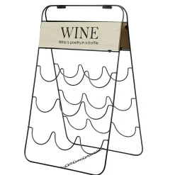 Best Range bouteilles 9 compartiments métal noir bois design Wine Rangement De Cuisine