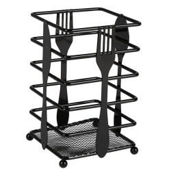 Online Range couvert métal design cuillère fourchette couteau 10x10xH16,5cm Rangement De Cuisine