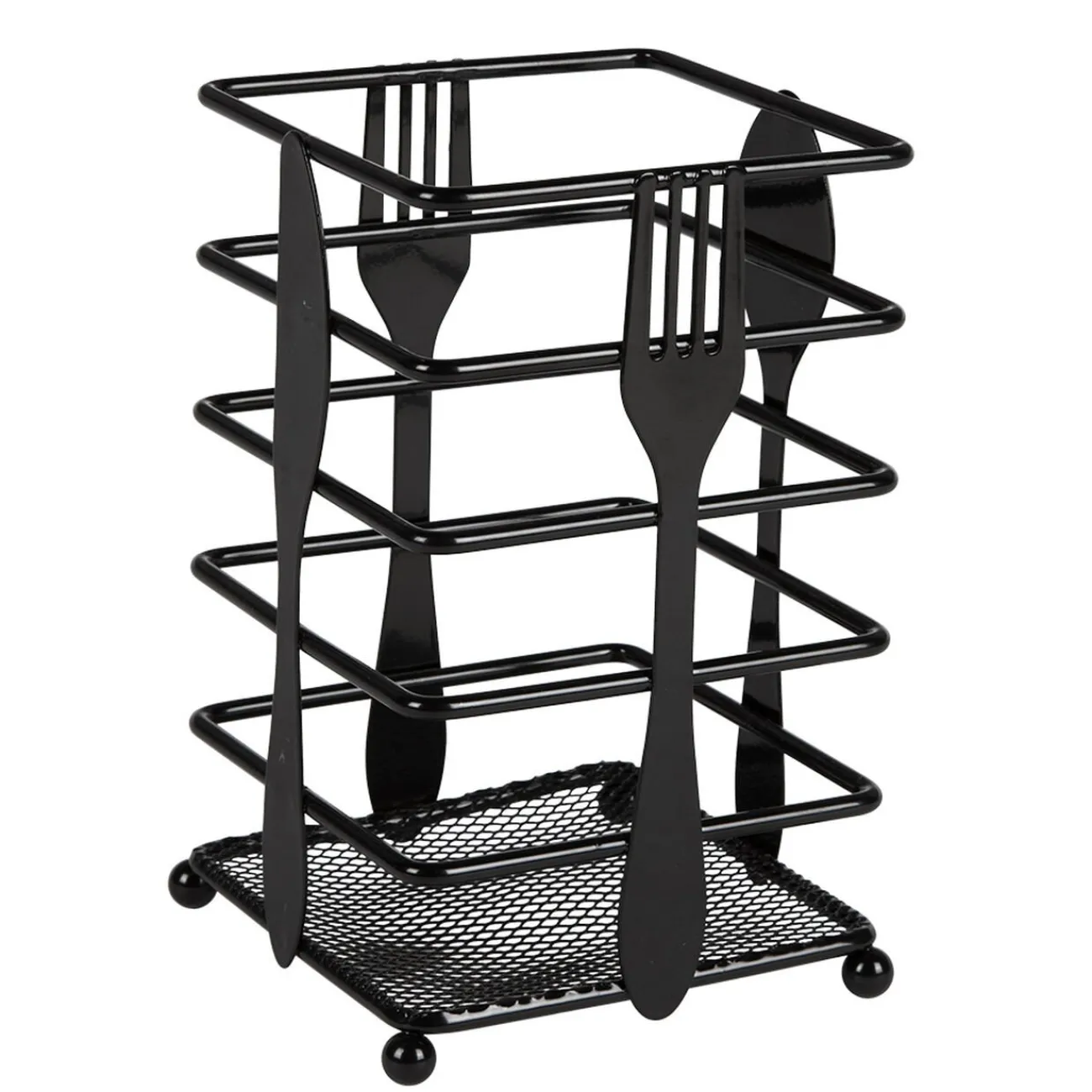 Online Range couvert métal design cuillère fourchette couteau 10x10xH16,5cm Rangement De Cuisine