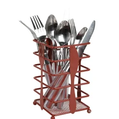 Online Range couvert métal design cuillère fourchette couteau 10x10xH16,5cm Rangement De Cuisine