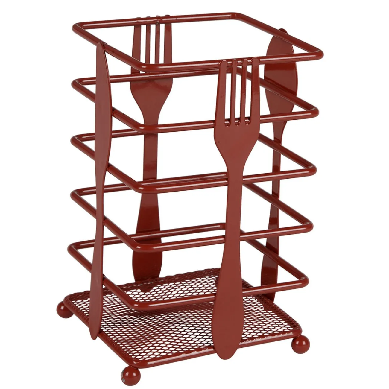 Online Range couvert métal design cuillère fourchette couteau 10x10xH16,5cm Rangement De Cuisine