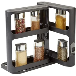 Rangement à épices coulissant 2 niveaux noir|Gifi Online