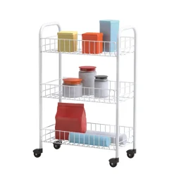 Discount Resserre à légumes blanc 3 paniers Rangement De Cuisine