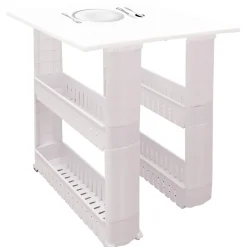 Outlet Resserre 2en1 avec fonction table blanc Rangement De Cuisine