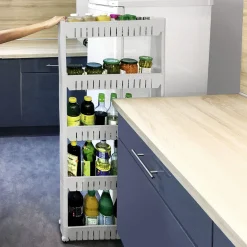 Outlet Resserre 2en1 avec fonction table blanc Rangement De Cuisine