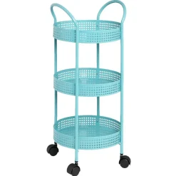 Online Resserre légumes à roulettes bleu turquoise Rangement De Cuisine