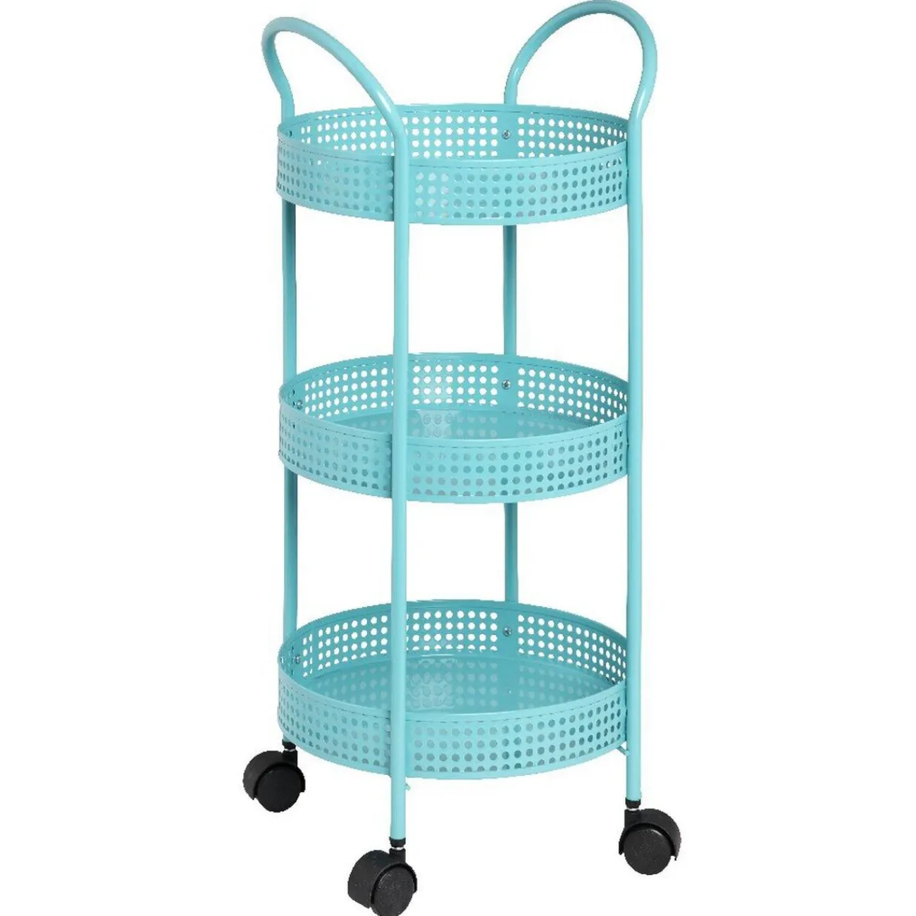 Online Resserre légumes à roulettes bleu turquoise Rangement De Cuisine