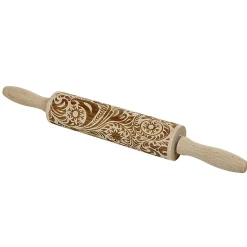 Clearance Rouleau à pâtisserie imprimé bois décor flocon de neige et vague Préparation Culinaire