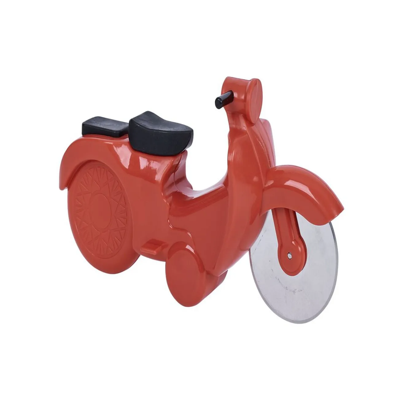 Roulette à pizza forme scooter rouge ou bleu Préparation Culinaire