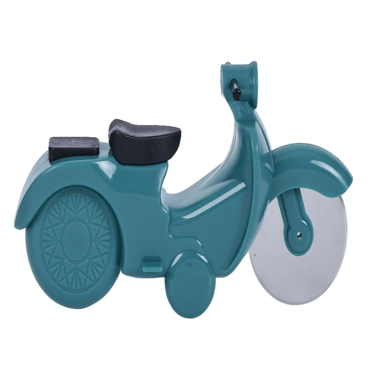 Roulette à pizza forme scooter rouge ou bleu Préparation Culinaire
