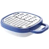Râpe avec récipient en inox et plastique bleu Préparation Culinaire
