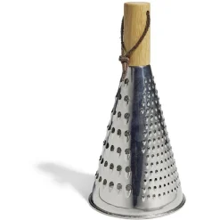 Sale Râpe conique multifonction inox gris et manche bambou Préparation Culinaire